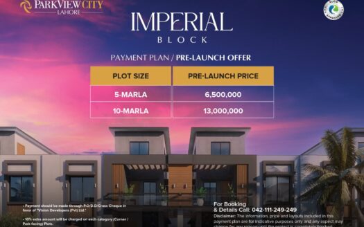 Clone:  10 Marla Park-Facing Residential Plot – Imperial Block, Park View City Lahore