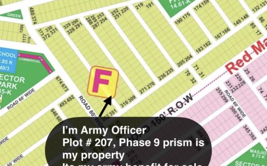 My 1 kanal Residential plot for sale in DHA prism Lhr