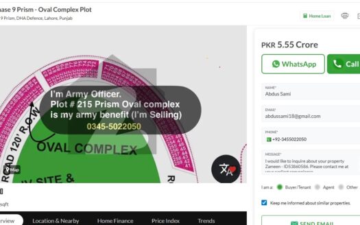 I’m Army Officer. Want to sell my 4 Marla commercial in DHA Phase 9 Lhr.