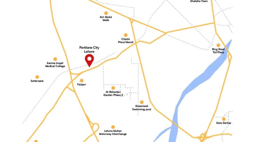 Park Lance City Lahore Location