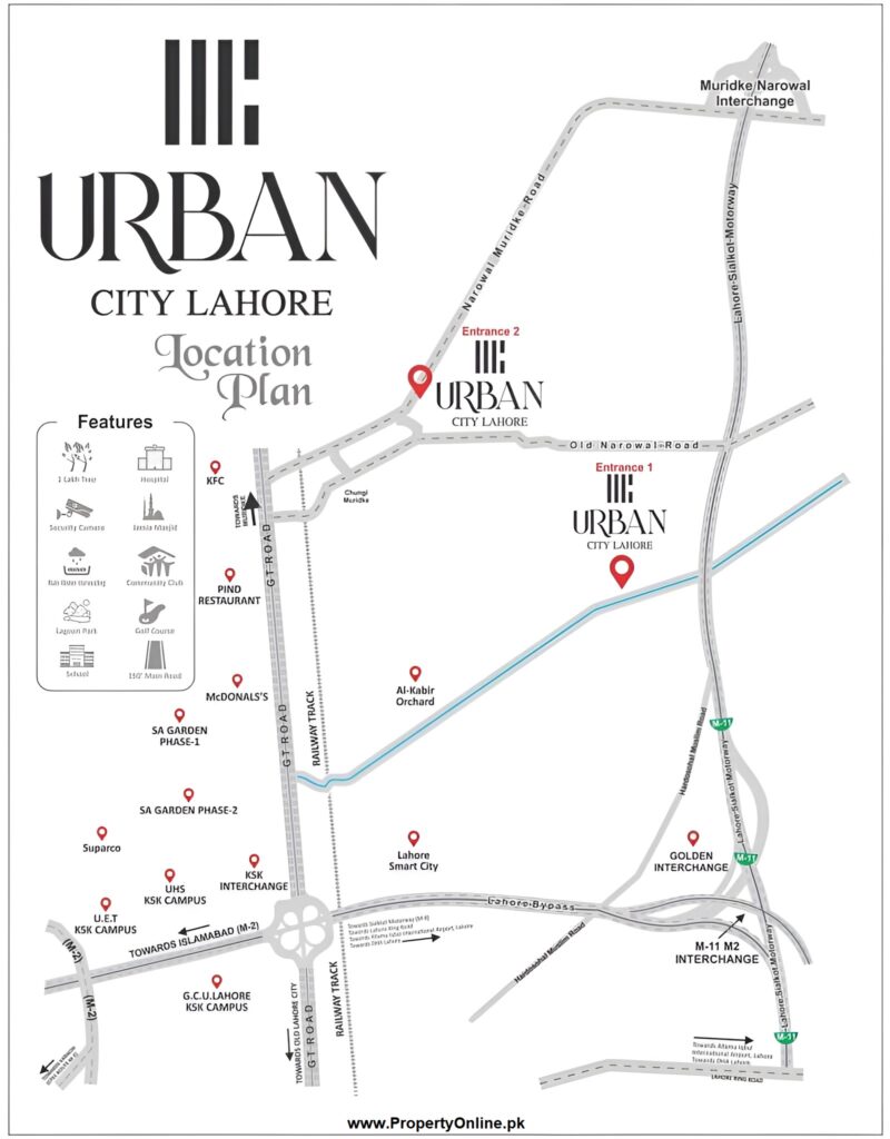 Urban City Lahore Location Map