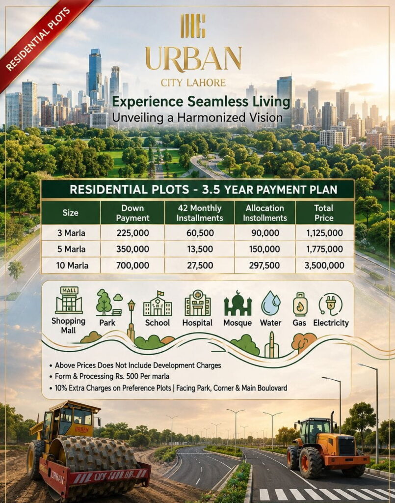 Urban City Lahore Payment Plan