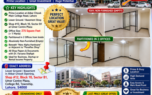 LAHORE Akbar Chowk – College Road PROPERTY – for Sale